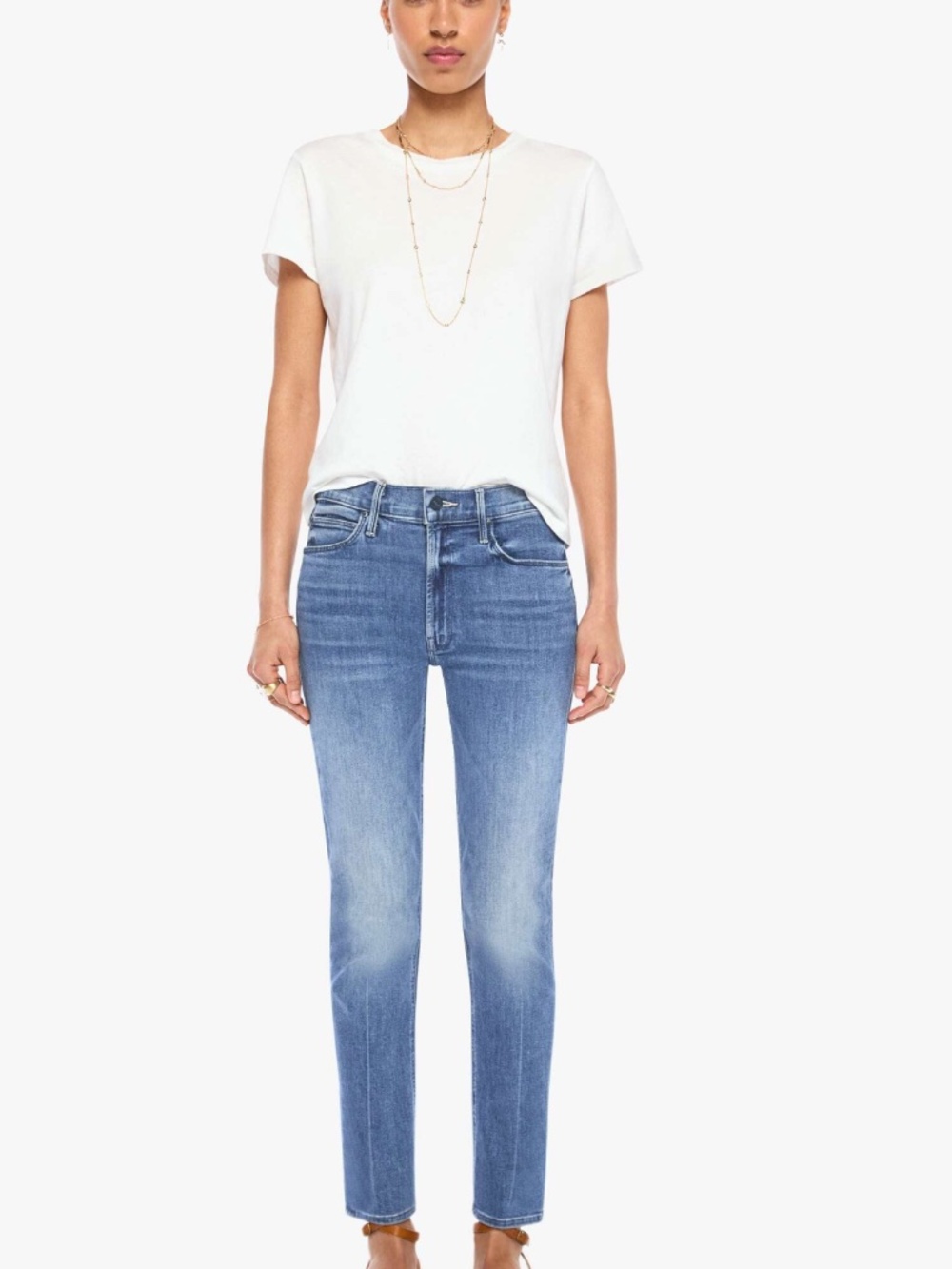 Mother Mid Rise Dazzler Jean Women's Size 27 Light Wash Denim Slim (U)